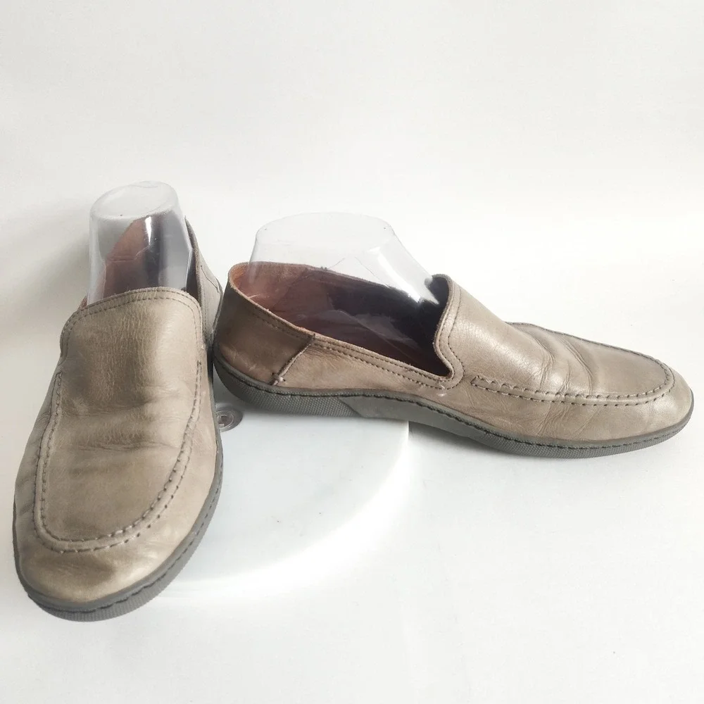 Frye Loafers Mens Size 8 Shoes Taupe Leather Slip On Moc Toe Driving Nuetral‎
